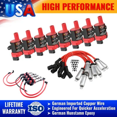 Bujía de 8 bobinas de encendido para Chevy Silverado 1500 2500 LS1 GMC ESCALADE SIERRA Foto 1 de 4