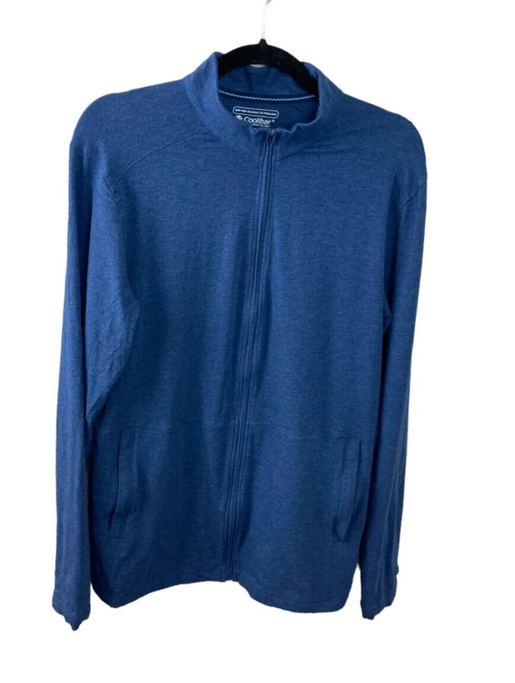 Coolibar Azul UPF 50+ Protección Hombre Sonora Chaqueta Cremallera Completa Bolsillos Talla M Foto 1 de 3