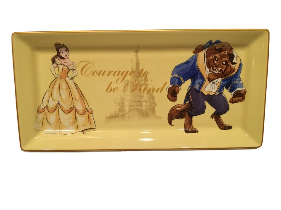 Disney Princess Ceramic Dishes Beauty and the Beast Serving Tray Platter Plate