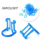50pcs Disposable Cotton Roll Holder Blue Clip For Dental Clinic Plastic Kit