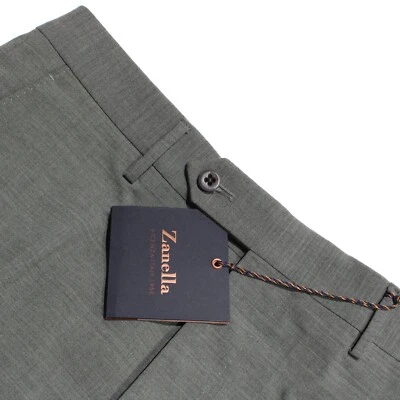 Pantalones de vestir Zanella nuevos con etiquetas talla 32 EE. UU. Noah en mezcla de lana verde melange Foto 1 de 4