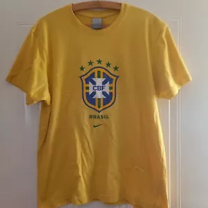 Brazil Original Football CBF Nike Yellow Mens Size Jersey Top Brasil Camiseta - Picture 1 of 7