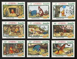 ANGUILLA WINNIE THE POOH DISNEY CHRISTMAS STAMPS SET 1982 MNH TIGGER EEYORE OWL - Picture 1 of 1