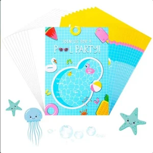 Pack Of 10 Pool Party Invitations With Envelopes For All Occasions, Kids & Adult - Picture 1 of 1