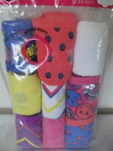 NWT TOTAL GIRL BRAND 9PK BRIEFS UNDERWEAR PANTIES COLORFUL NOVELTY PRINT - Picture 1 of 15