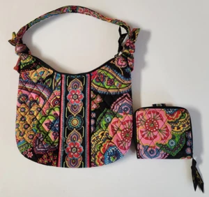 Vera Bradley Symphony In Hue Shoulder Bag And Wallet Matching Set Quilted Cotton - Picture 1 of 10