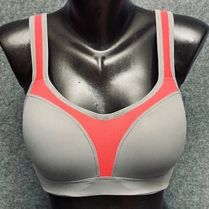 Wacoal 34D Sports Bra 853206 Sport Gray Pink High Impact Encapsulating Underwire - Picture 1 of 8