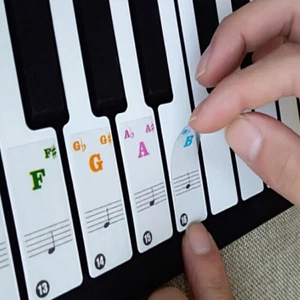 Keyboard Klavier mehrfarbig abnehmbar Klavier und Keyboard Aufkleber für 49 61 76 88 - Bild 1 von 2
