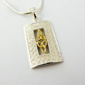Sterling silver double gold plated Celtic Trinity Knot Pendant - Picture 1 of 3