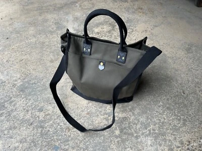 Raro Bolso Mensajero de Hombro Billykirk Lona/Cuero - Verde Oliva - Nuevo sin Etiquetas EE. UU. Foto 1 de 4