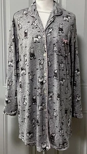 Damas Laura Ashley Gris Terrier Cuello Abotonado Manga Larga Dormir Top Mediano - Imagen 1 de 13