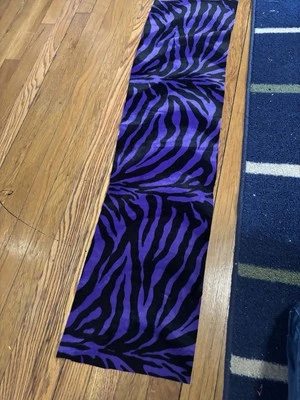 Royal Purple Faux Zebra Fur Fuzzy Fabric Remnant - Image 1 of 4