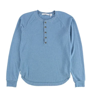 Project Social T Womens Button Up Henley Sweater, Blue, Small - Image 1 of 2