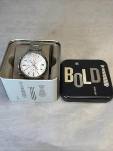 FOSSIL Men's Townsman Chronograph Silver S/Steel Watch 44mm FS5346 White Dial ++ - Picture 1 of 8