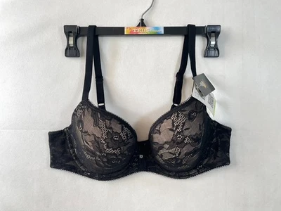 NWT Wacoal Women's 36B Lace Finesse Contour Underwire 2-Shirt Bra 853201 Black - Image 1 of 4