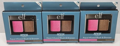 e.l.f. Aqua Beauty Aqua - Infused Blush & Bronzer With Mirror 3 Pack NIB 57039 - Image 1 of 2