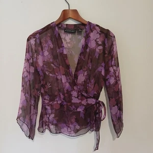 Vintage Y2K Separates New York City Design Co Sheer Blouse Size Small 100% Silk - Picture 1 of 12