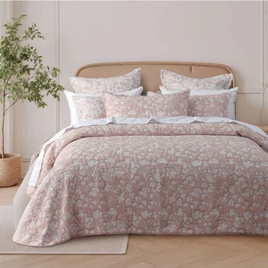 Bianca Myra Blush Floral Jacquard Bedspread Set or Accessories - Picture 1 of 8