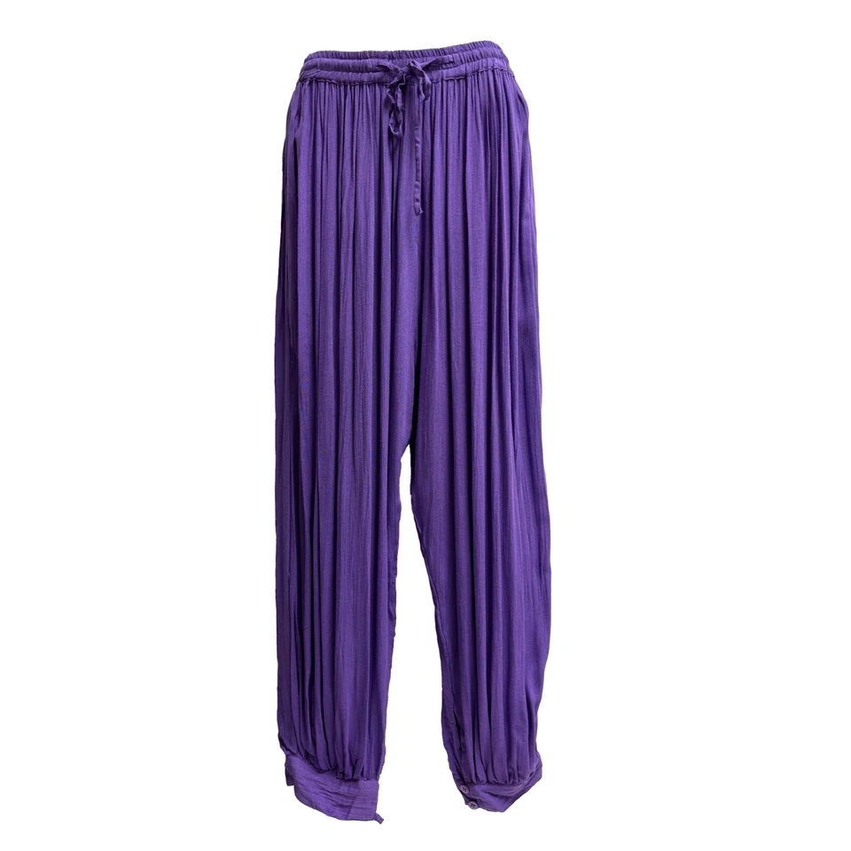 Bohemian Crinkled Hippie Yoga Meditation Unisex Loose-Fit Harem Pants - Image 1 of 1