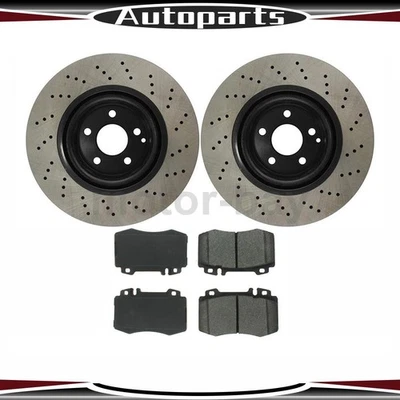 Rotores y pastillas de freno de disco delanteros para Mercedes-Benz CL500 2000 2001 2002 2003 Foto 1 de 4
