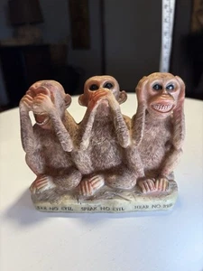 Three Cute Monkeys See No Evil Speak No Evil See No Evil Figurine - Picture 1 of 9