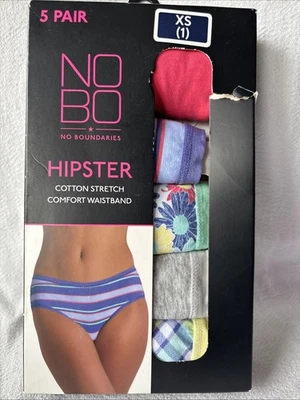 NoBo женщин 5-пара хлопок эластичной хипстер нижнее белье размер XS (1) новый, открытая коробка 🼼 - Изображение 1 из 4