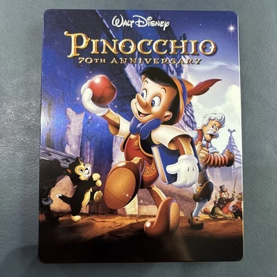 Pinocchio 70th Anniversary (3 Disc Blu ray DVD 2009) Limited Disney Steelbook - Image 1 of 4