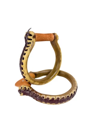 "Estribos de arco de buey de cuero crudo de 1""" Foto 1 de 3