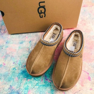 Zapatillas de piel de oveja UGG Tasman II en castaño para mujer gamuza lana talla 6-11 Foto 1 de 4