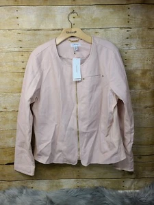NWT CALVIN KLEIN PINK SUEDE NOYO ZIP FRONT JACKET SIZE XL $160 #B37  - Picture 1 of 5