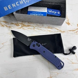 Benchmade 535 Bugout Crater Blue Grivory Handle Black Blade Folding Knife Custom - Picture 1 of 11