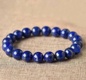 Lapis Lazuli 8mm Beaded Stretch Bracelet Healing Crystal Boost Leadership - Picture 1 of 4