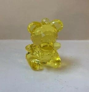 Lot of 4: NEW Vintage Acrylic Yellow mini Baby Bear Ornament baby shower favor  - Picture 1 of 5