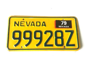 Rare 1979 YELLOW NEVADA License Plate With 999 ALL Original - Picture 1 of 2