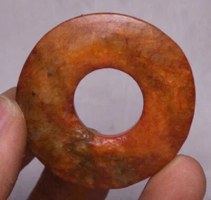4CM Rare China Hongshan Culture Old Jade Carving Dynasty Palace circle Yu Bi - Picture 1 of 4