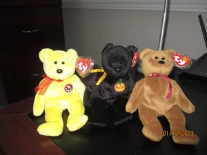 3 SELTENE TY BEANIE BABYS TRADEE, HAUNT UND TEDDY NEU MIT ETIKETT - Bild 1 von 2