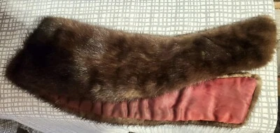 Vintage Authentic Mink Collar, Satin Lining - Image 1 of 4