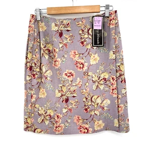 NWT Intriguing Threads Size 10 Vintage Floral Print Mauve A-Line Skirt - Picture 1 of 7