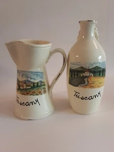 Italian Pottery Pitcher And Jug IL NODO CERAMICHE Handpainted Countryside - Picture 1 of 13