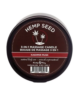Earthly Body Hemp Seed 3-In-1 Candle Kashmir Musk 6 ounces, New - Image 1 of 3