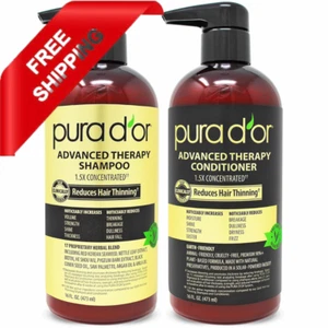 PURA D'OR Advanced Therapy Biotin Shampoo & Conditioner Hair Care Set For Hair T - Picture 1 of 4