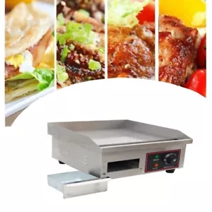 14" Electric Countertop Flat Top Griddle 110VCommercial Teppanyaki Grill BBQ - Picture 1 of 18