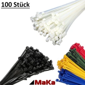 100 Stk Kabelbinder viele Farben PA6.6 Industriequalität SCHWARZ = UV beständig - Bild 1 von 14
