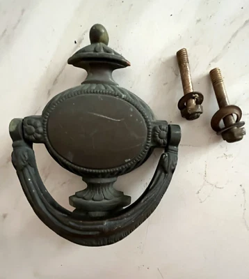 ANTIQUE 1896 VICTORIAN GEORGIAN BRONZE URN TORCHIERE ~ SHEEP HEAD DOORKNOCKER - Image 1 of 4