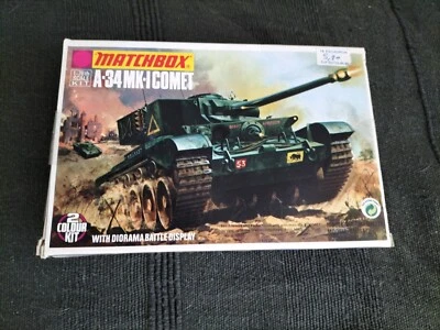 Tank A-34 Mk-I Comet with diorama. Matchbox 1:76 kit 40072. Perfect, collectible - Immagine 1 di 4
