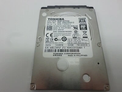 Dell Toshiba MQ01ACF032 320GB 7.2K 2.5″ SATA Laptop Hard Drive HN7VH - Image 1 of 4