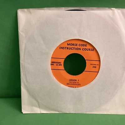 Vintage, The Morse Code Instruction Course 45 RPM Record Lesson 1 & 2  - Image 1 of 4