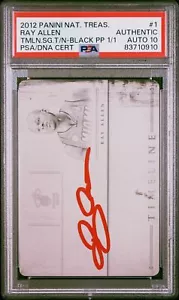 Ray Allen 2012 Panini National Treasures Printing Plate Card #1 Auto PSA 10 1/1 - Picture 1 of 1