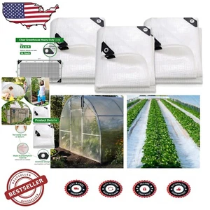 Durable 14 Mil Clear Tarp 8x10 ft - Heavy Duty Waterproof with Grommets - Picture 1 of 8
