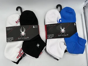 NEW 5 PAIRS PACK MEN'S SPYDER LOW CUT SOCKS SHOE SIZE 6-12 POLYESTER - Picture 1 of 17